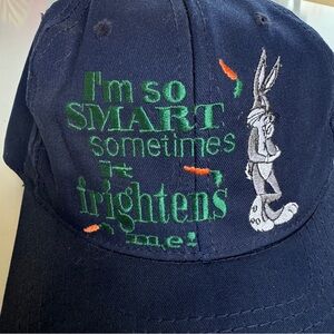 Vintage 1991 USA MADE Bugs Bunny Looney Tunes WB Hat “I’m So Smart Sometimes…”